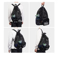 Swim Bag Mesh Drawstring Backpack With Wet Pocket