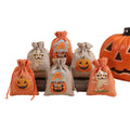 Reusable Halloween Drawstring Candy Gift Small Bag Linen