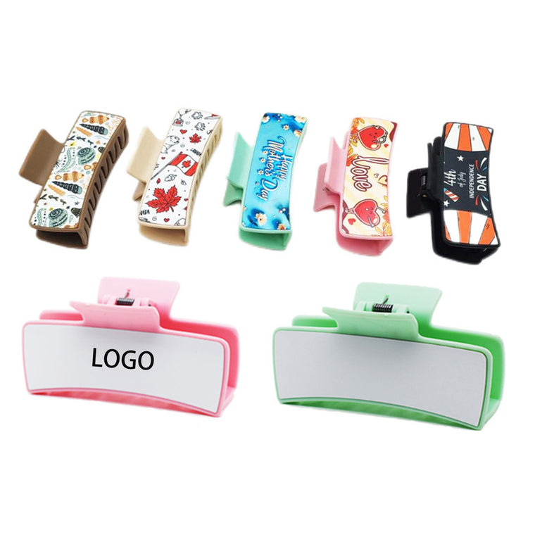 Full-Color Rectangle Claw Hair Clips For Women And Girls