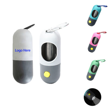 Portable Dog Poop Waste Bag Dispenser With Flashlight