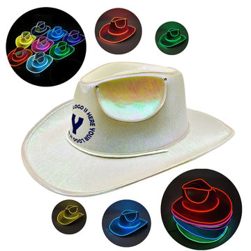 Led Wireless Fluorescent Illusion Cowboy Hat