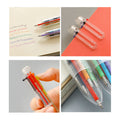 6-In-1 Multicolor Transparent Barrel Ballpoint Pen