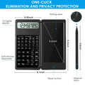 Foldable Calculator with Erasable LCD Writing Tablet