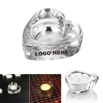 Crystal Glass Heart Shaped Candlestick