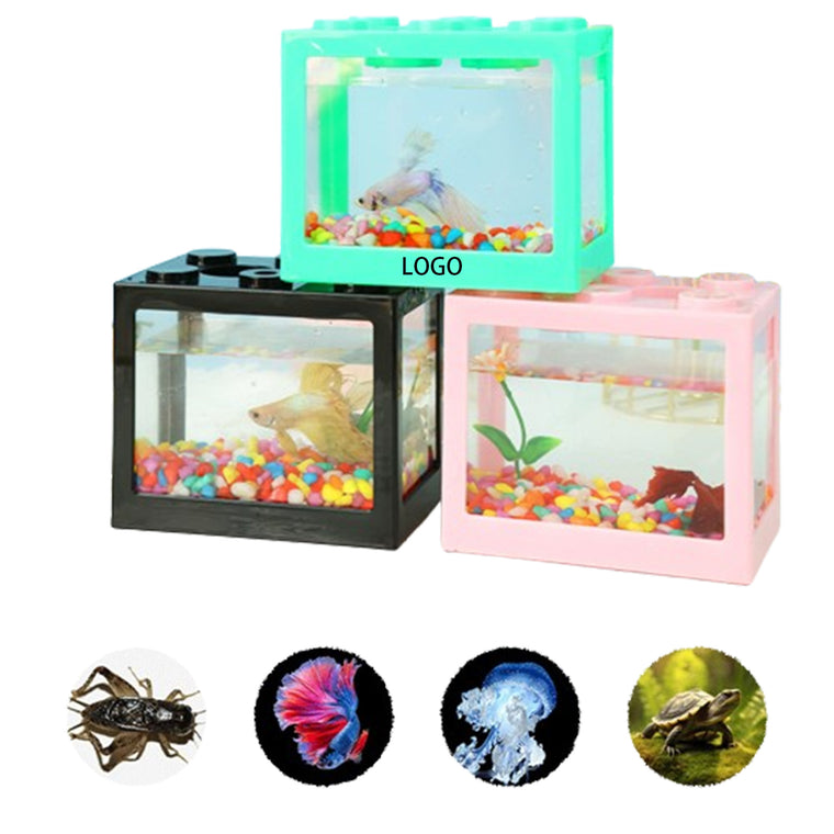 Stackable Desktop Mini Plastic Building Block Aquarium Tank