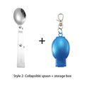 Portable Stainless Steel Foldable Spoon With Plastic Case