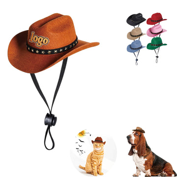 Pet Cowboy Hat Costume With Star Decor