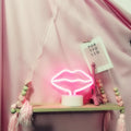 Lip Shaped Led Neon Signs With Stand