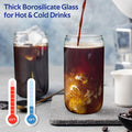 16Oz Glass Coffee Cup With Bamboo Lids Straws And Brushes