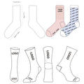 Custom Full Color logo Knit Cotton Crew Jacquard Socks