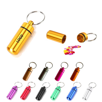 Aluminum Alloy Pill Box with Keychain
