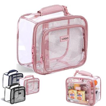Large Pink Clear Lunch Bag