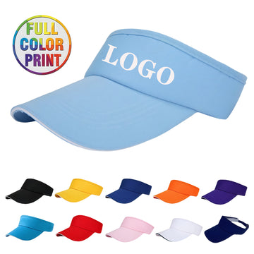 Polyester Empty Top Visor Caps-Full color