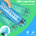 Durable and Leakproof Water Bottles  32oz with Time Marker