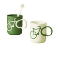 Plastic Couple Cup Bicycle Handle Shaped Toothbrush Cup Mug