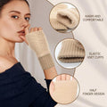 Long Knit Fingerless Gloves