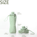 20 Oz. Collapsible Silicone Foldable Water Bottle with Straw