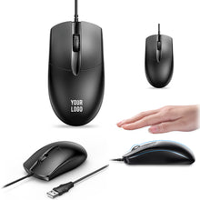Simple Noiseless Black Wired USB Computer Mouse