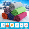 Microfiber Ice Towel With Carrying Pouch And Carabiner Clip