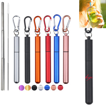 Travel Drinking Straws with Metal Case