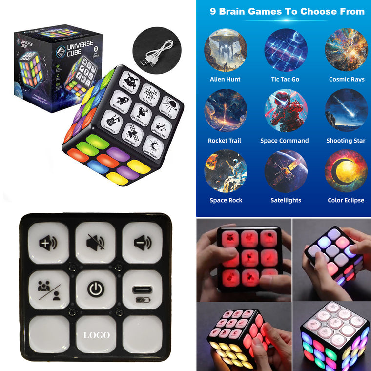 Rechargeable Game Activity Cube With 9 Fun Brain & Memory Games