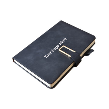 Leather Notebook With Magnetic Buckle Closure