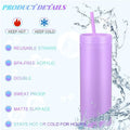 16oz Double Wall Skinny Tumbler with Lids and Straws