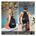 Swim Bag Mesh Drawstring Backpack With Wet Bag