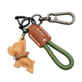 Cute Leather Bulldog Keychain For Purse Handbag Backpack Bag