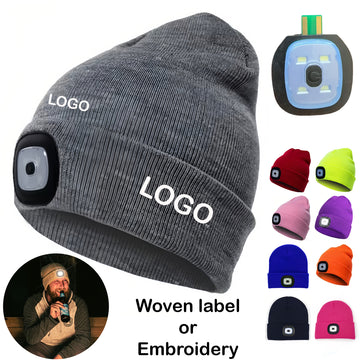 USB Rechargeable Beanie Hat with LED Light
