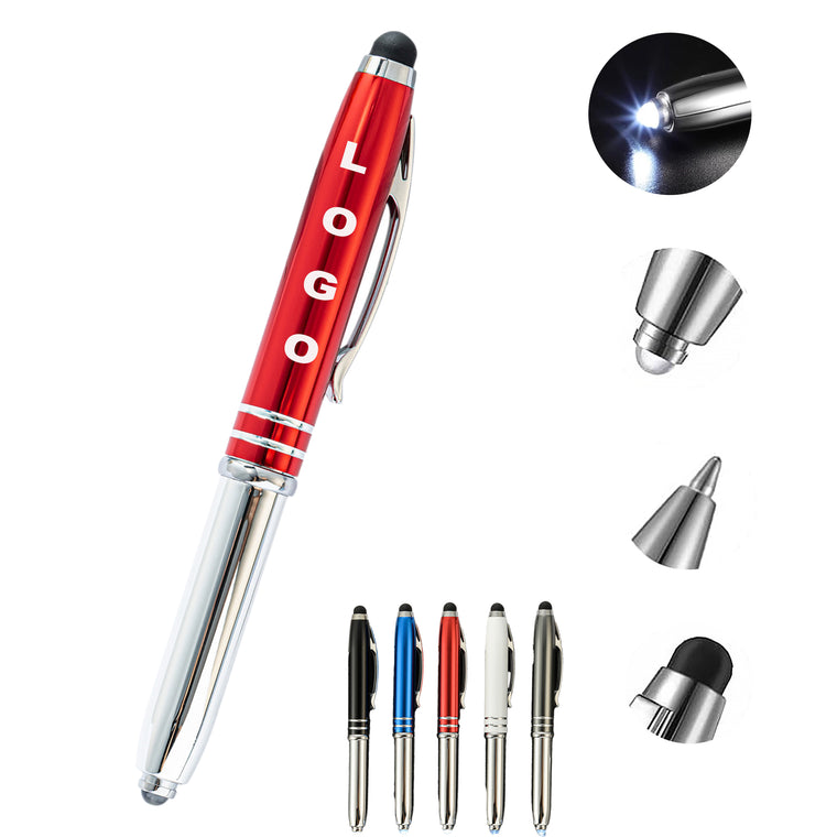Multi-Functional Touchscreen Metal LED Light Stylus Pen