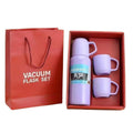 Promotional Stainless Steel Vacuum Flask Gift Set W/3 Lids