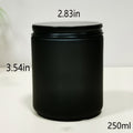 Matte Black Glass Candle Jar with Lid - 250ml