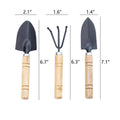 3 Piece Gardening Tool Set Shovel Rake Spade Wooden Handle