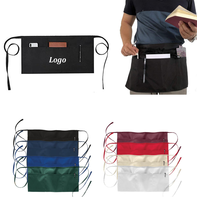 Waist Apron With 3 Compartment Pouch