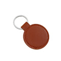 Round PU Leather Keyring with Metal Ring
