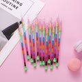 11 Colors Mini Rainbow Building Block Crayons Pens