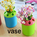 Plastic Pen Holder Vase Toothbrush Holder Makeup Brush Cup