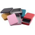 Metal Rectangular Empty Tin Box Mini Portable Box Containers