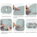 Portable U-Shaped Push Inflatable Neck Pillows Travel