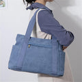 Large Canvas Tote Bag with Multi Pocket