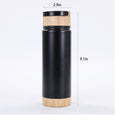 17 oz Double Wall Stainless Steel Water Bottle with Bamboo Lid