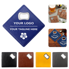 PU Leather Drink Coaster with Bottle Opener