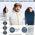 Smart Thermostatic Electric Heated Fingerless Gloves