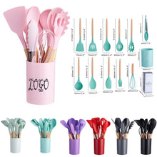 12-Piece Non-Stick Silicone Kitchen Set With Wooden Handles