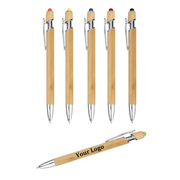 Bamboo Pen With Colored Touch Pointer