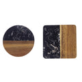 4" Marble And Acacia Wooden Insulated Coasters