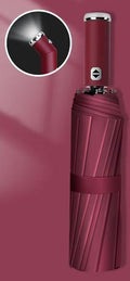 LED Flashlight Auto Open/Close Folding Umbrella