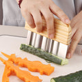 Potato Wavy Slicer with Wooden Handle
