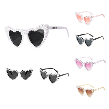 Love Sunglasses with Borderless Design and Pearl Inlays